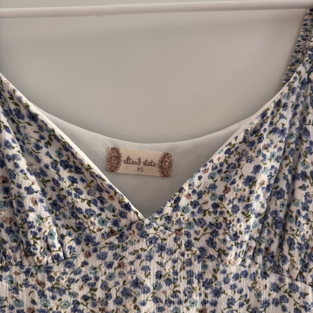 Altar'd State Blue and White Floral Dress - Picture 2 of 3